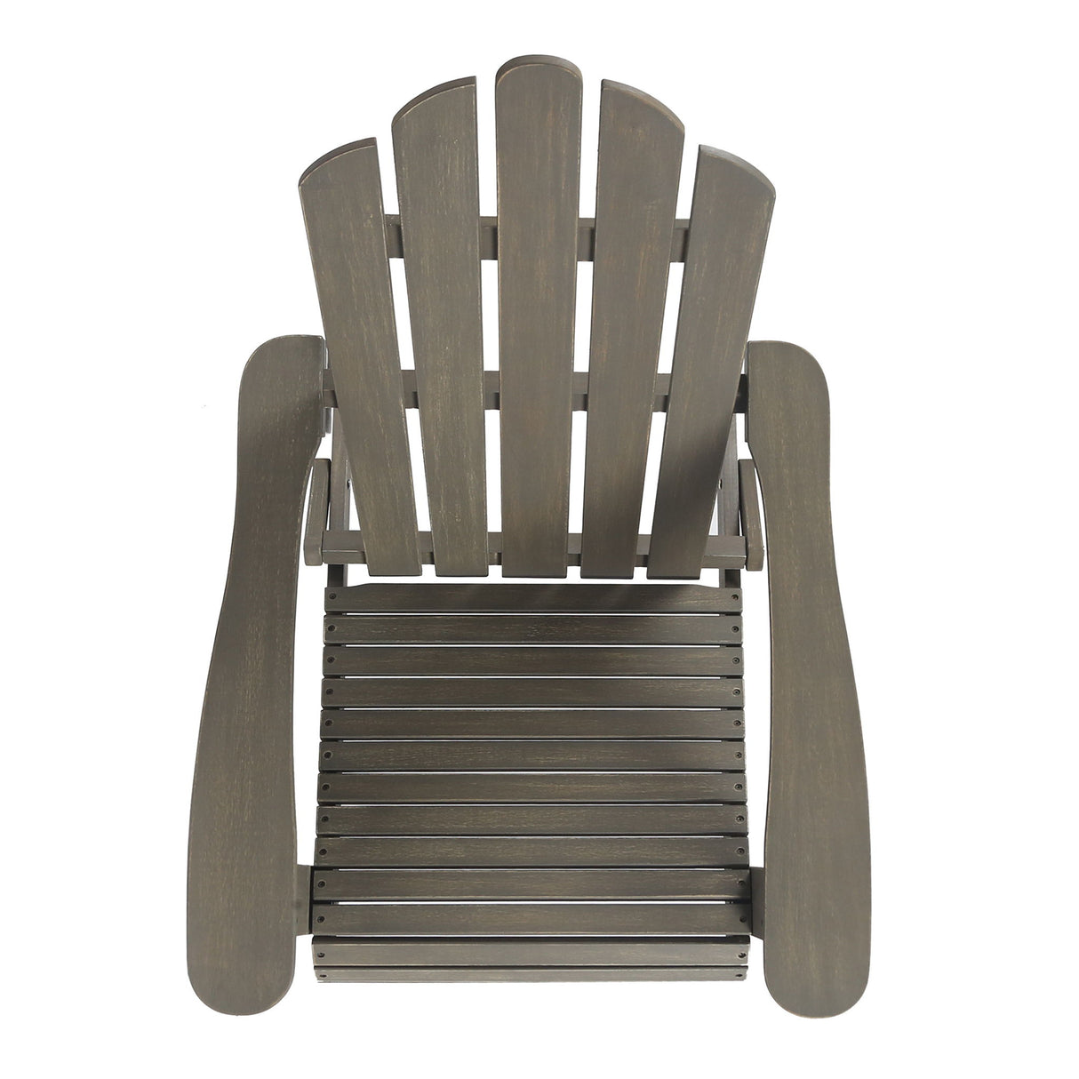 Outdoor Foldable Adirondack Chair With Hand Crafted Details - Gray