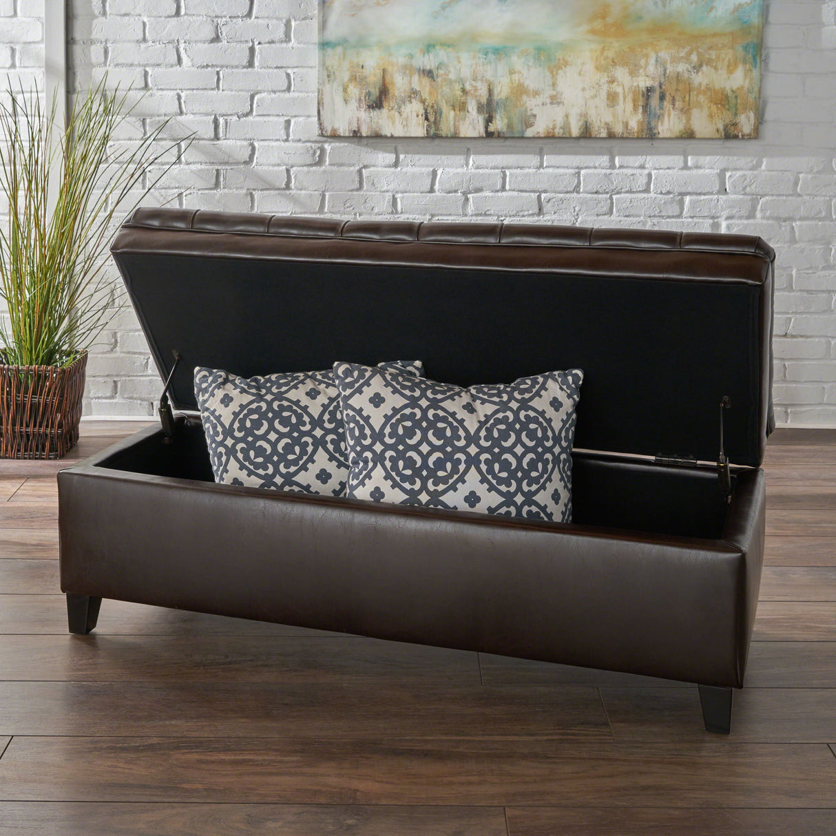 Juliana - Storage Ottoman With Birch Legs