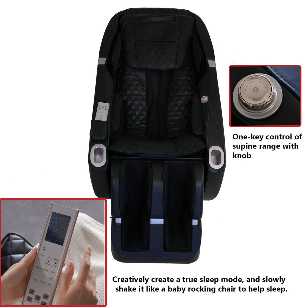 SL Type Pulley Guide, 2D Motor-Massage Manipulator-Space Saver Design, Track Sliding Zero Gravity Multifunction Massage Chair - Black - Massage Chairs - Alpine Outlets
