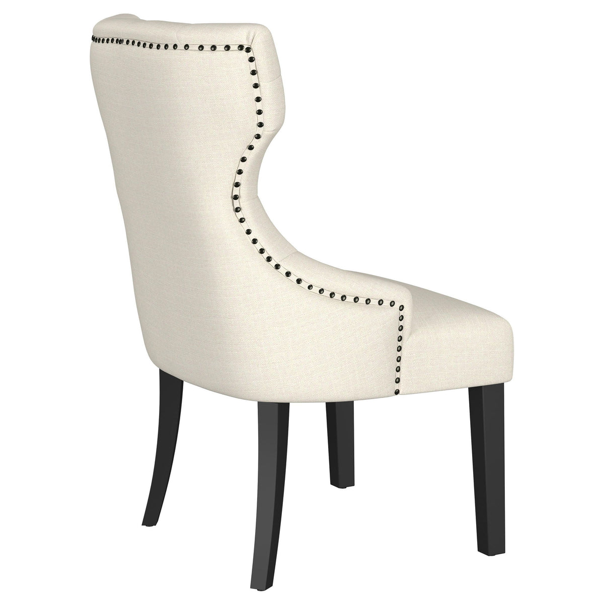 Gillian - Upholstered Dining Side Chair With Wingback Design - Beige / Black
