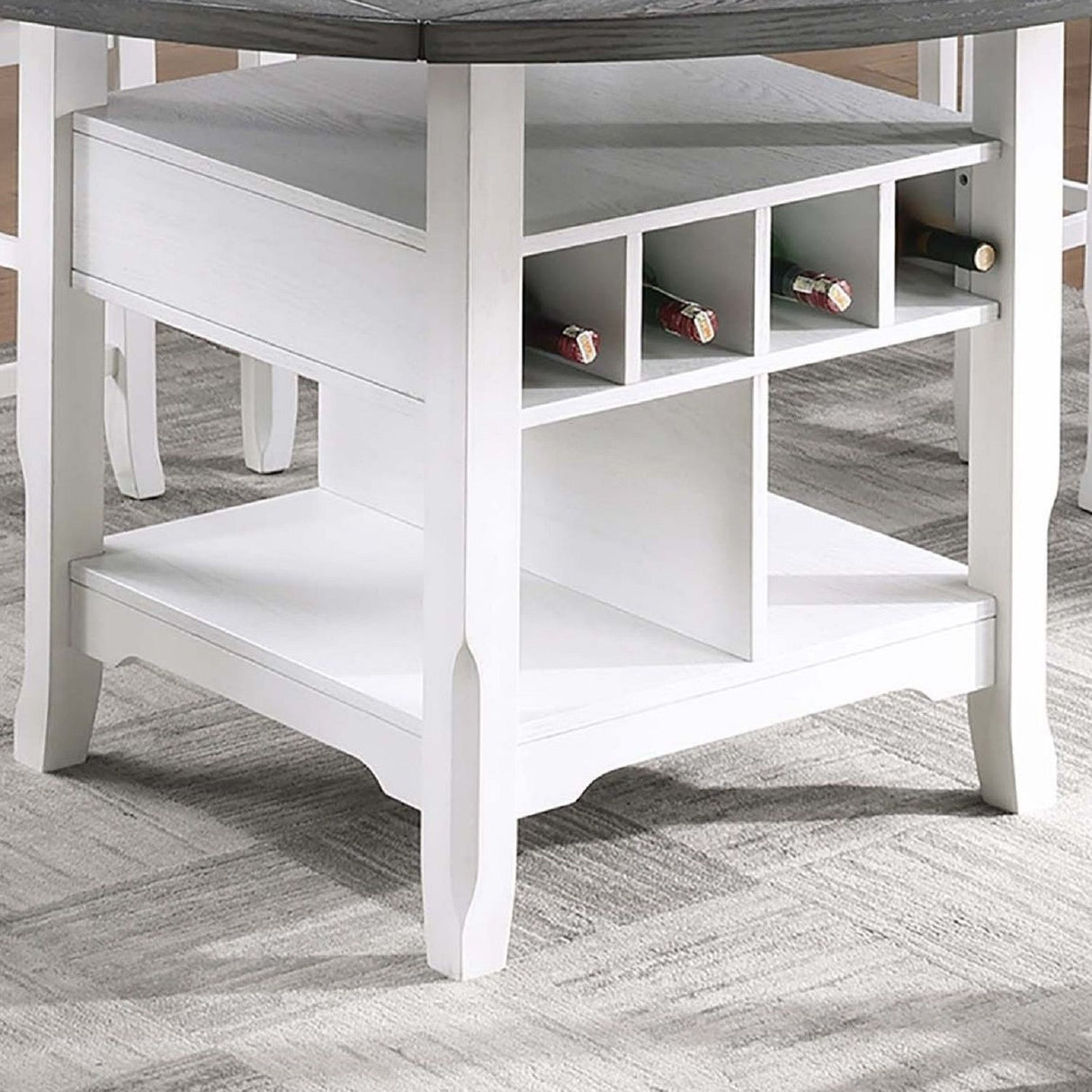 Contemporary Counter Height Dining Set With Built In Lazy Susan