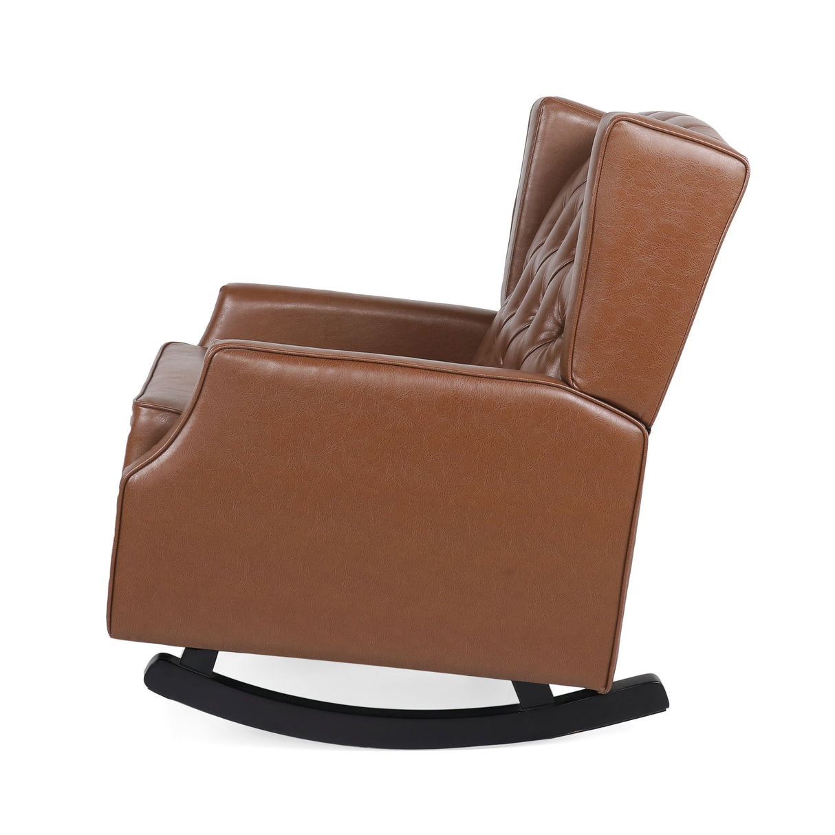 Moss - Upholstered Rocking Recliner With Diamond Tufting And Wingback - Light Brown