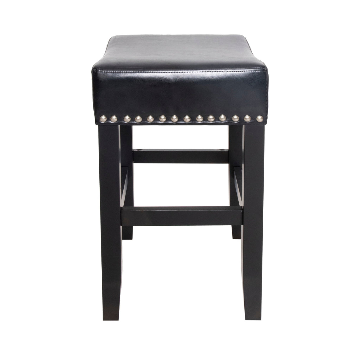 Soltique - Backless Dining Counter Stool With Nailhead Trim (Set of 2)