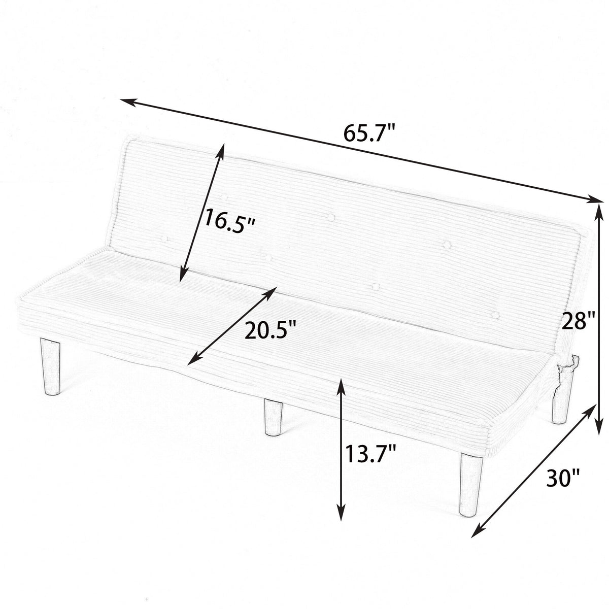 Versatile Sofa Bed With Solid Wood Frame