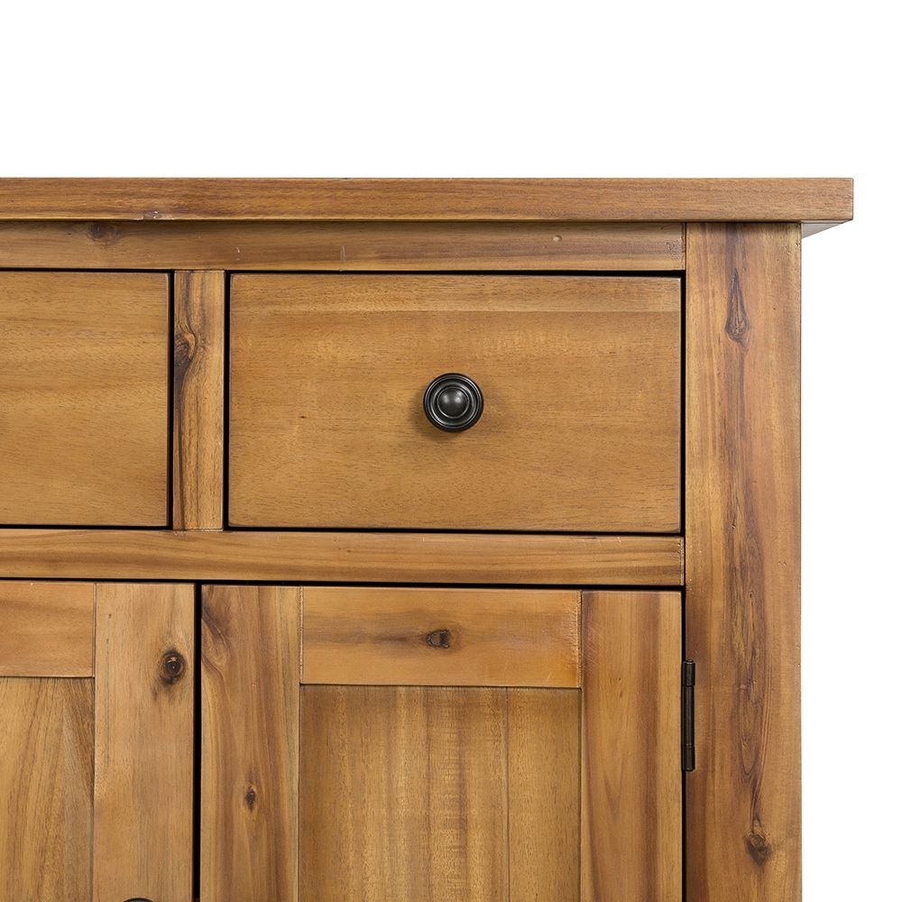 Sideboard Storage Cabinet Farmhouse Style Wood 55x32in Light Brown