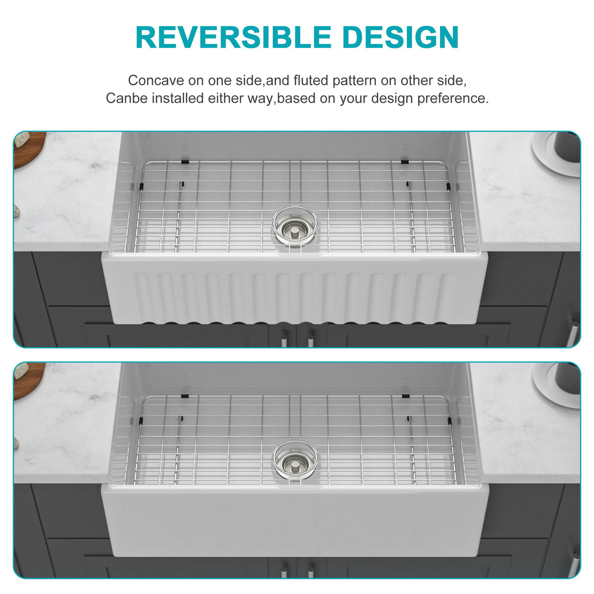 Workstation Single Bowl Apron Front Kitchen Sink - White