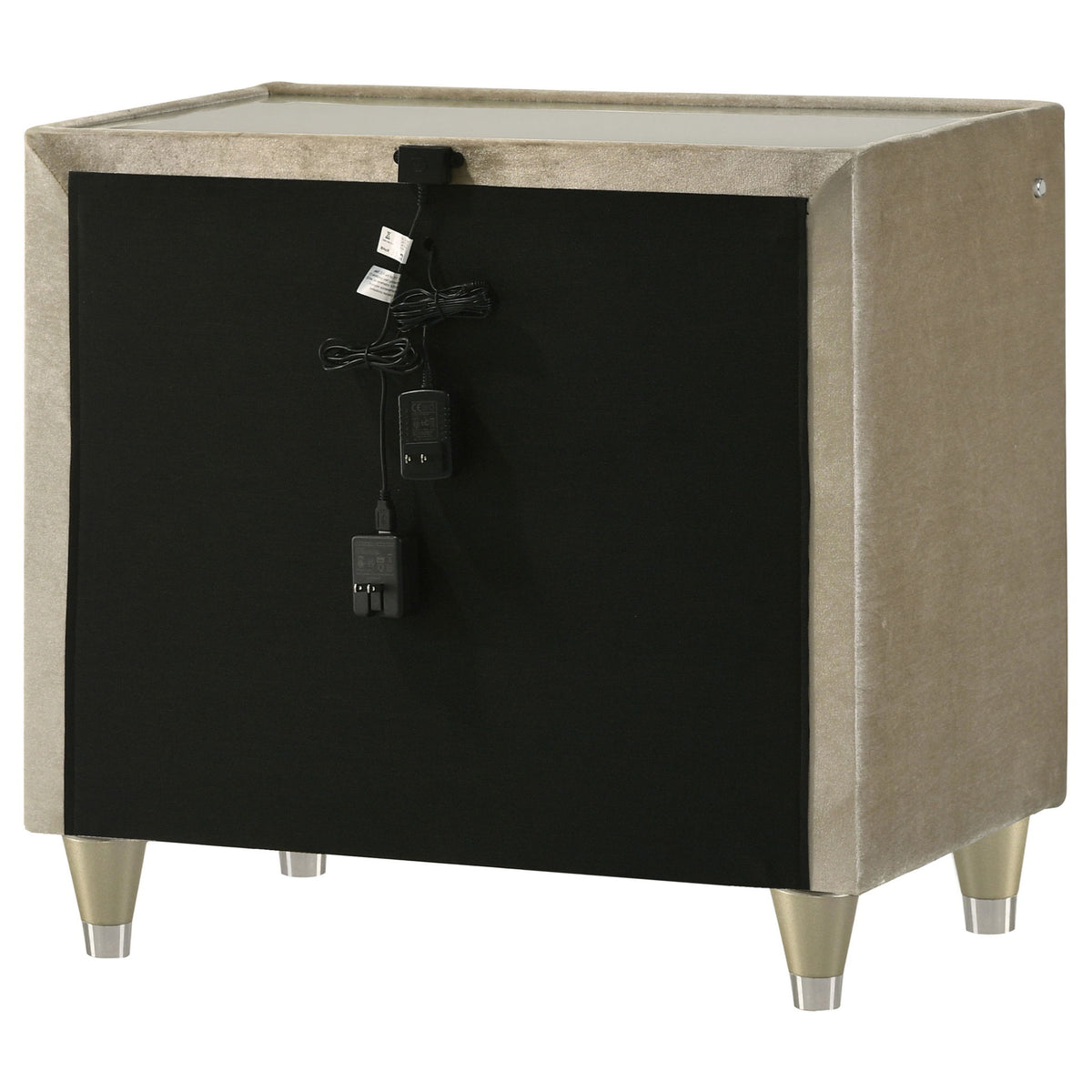 Mika - 2 Drawer LED Nightstand With USB