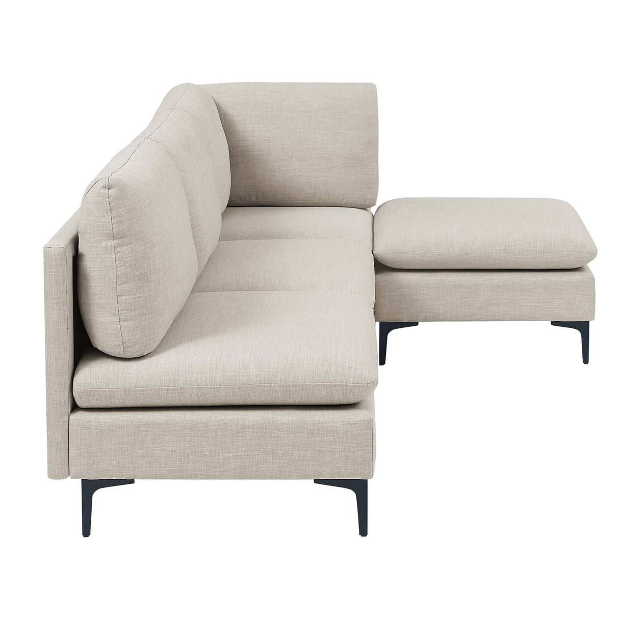 Upholstered Modular Sectional With Tall Legs, Medium Firm Seat