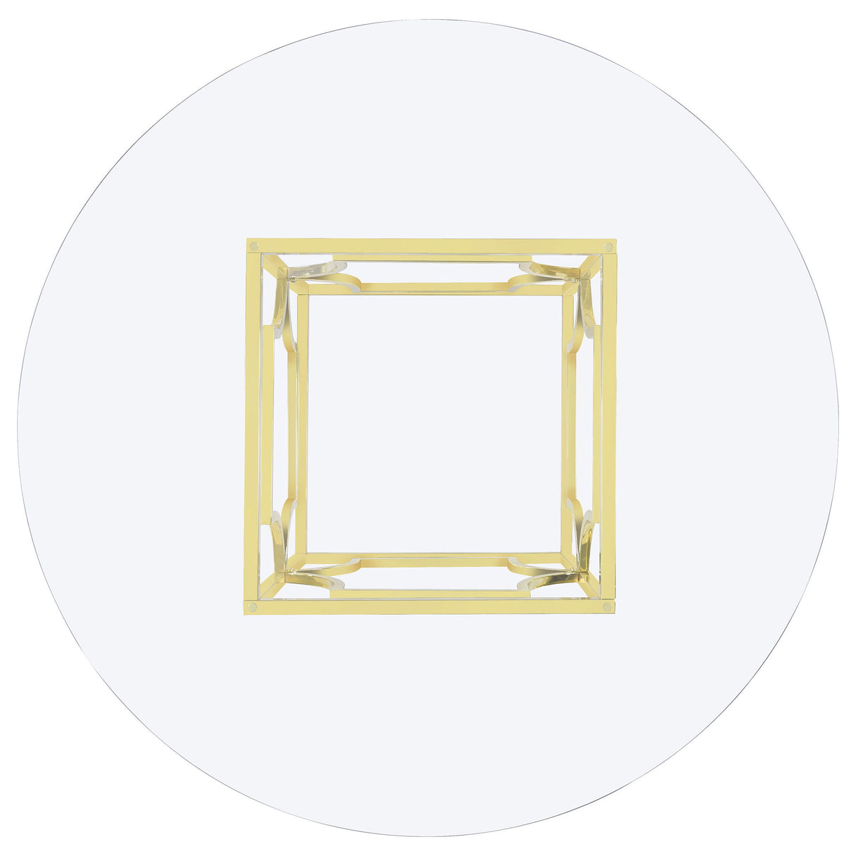 Krista - Round Glass Top Dining Table - Gold