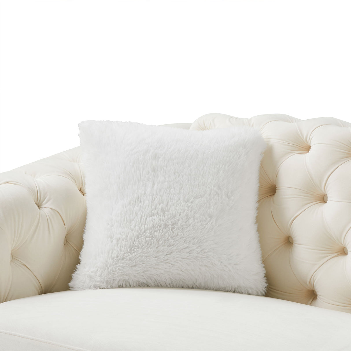 2 Seater Sofa With Button Tufted Diamond Grid & 2 Pillows For Living Room