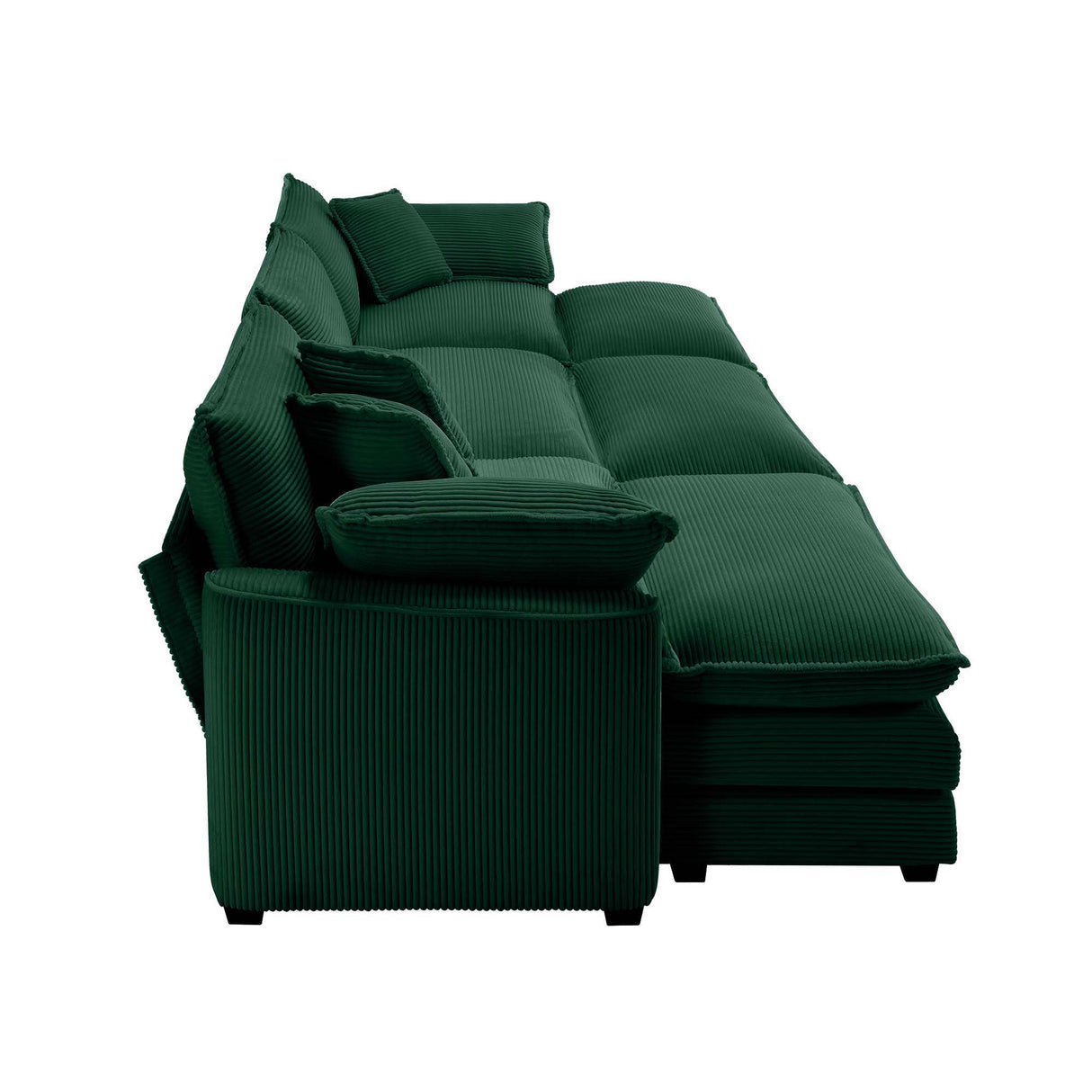 Modern Oversized Modular Cushion Sofa With Ottoman, Low Back, Deep Seating Sofa Set