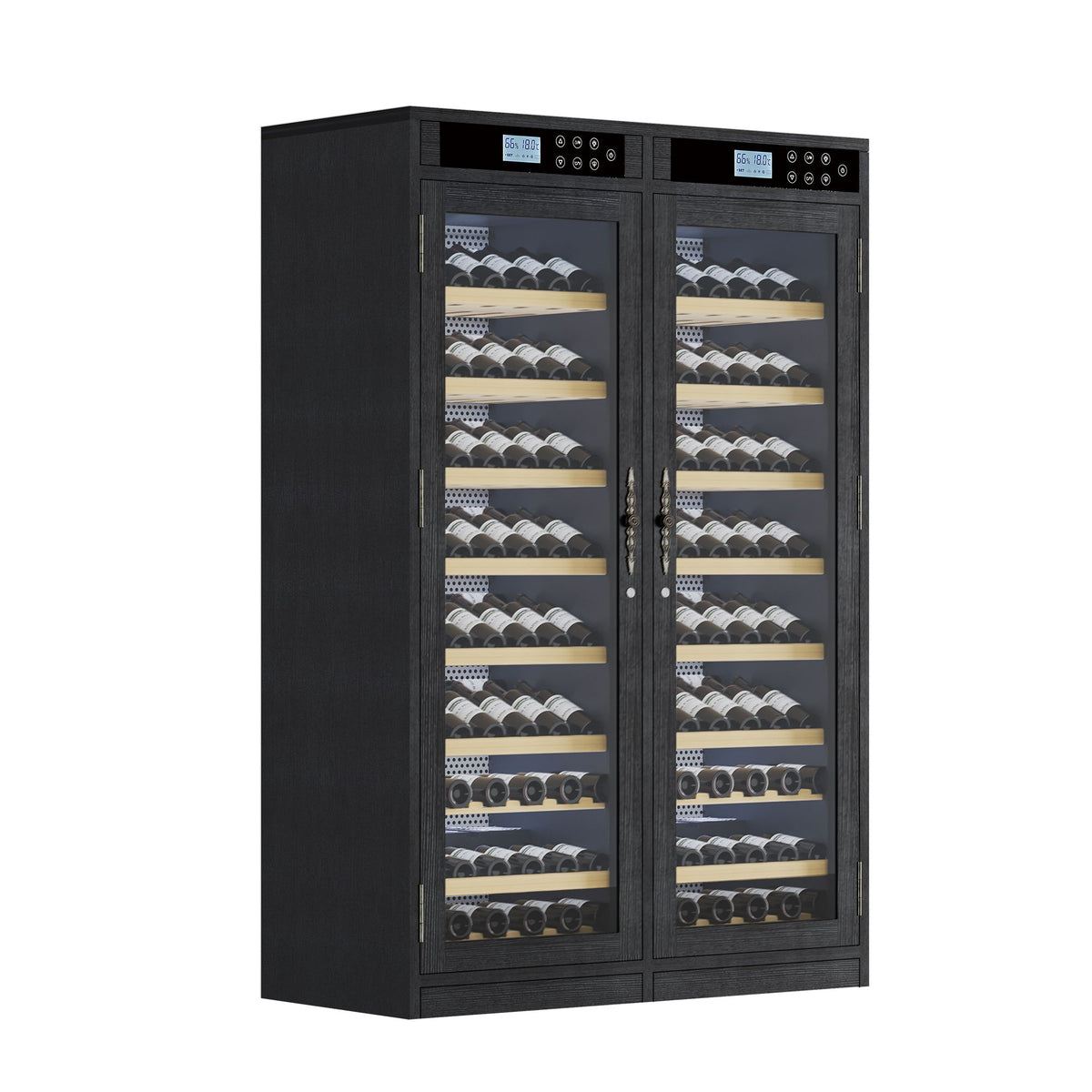 Wine Cooler With Dual Zone Temperature Control, Vacuum Insulated Door - Black