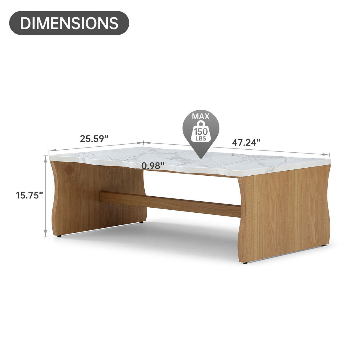 Whisper Of Waves - Coffee Table - Natural Wood