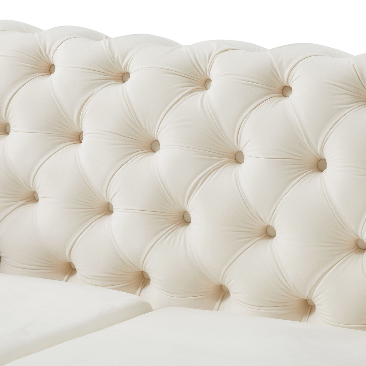 2 Seater Loveseat Sofa With Button Tufted Diamond Grid & 2 Pillows For Living Room