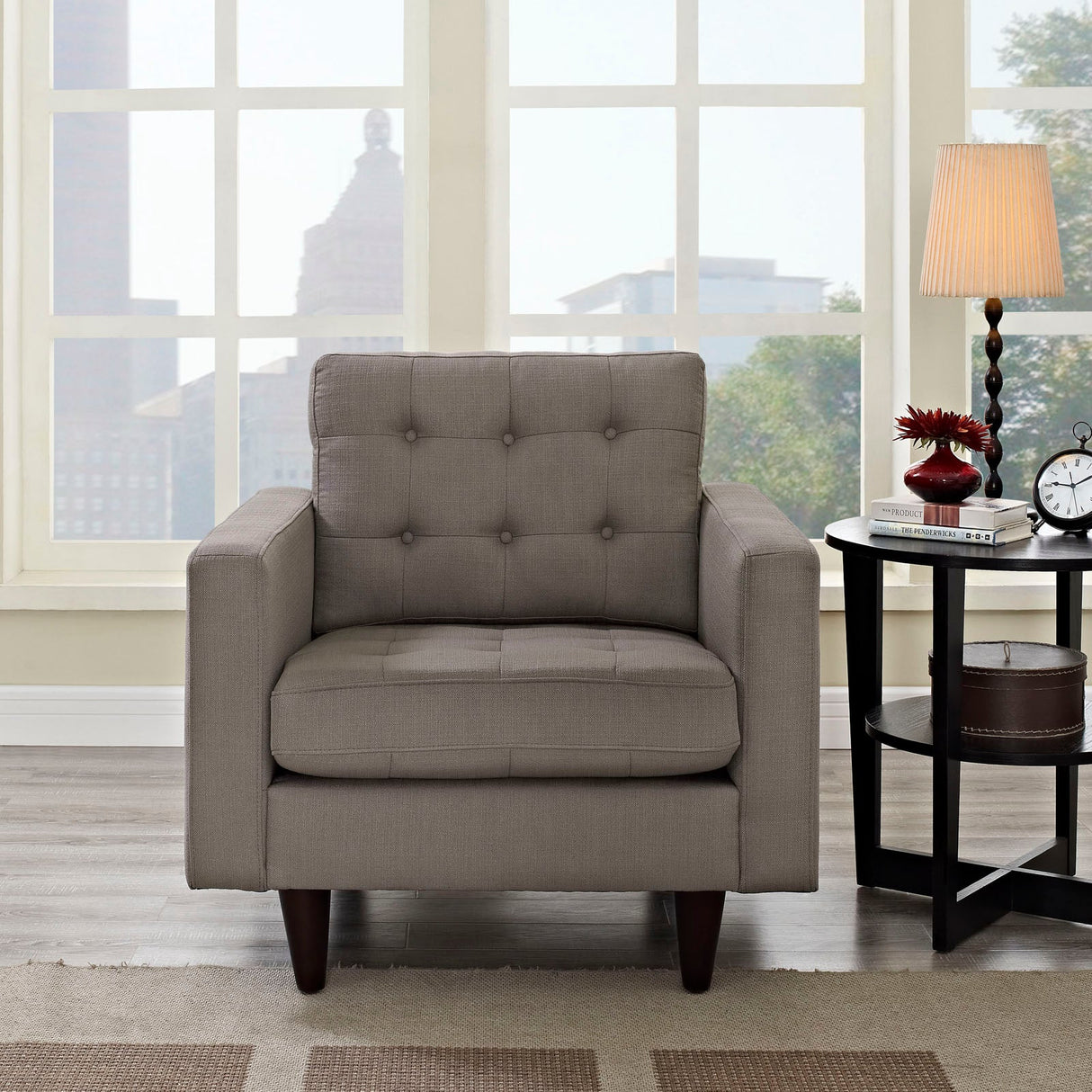 36 Inch Polyester Fabric Armchair