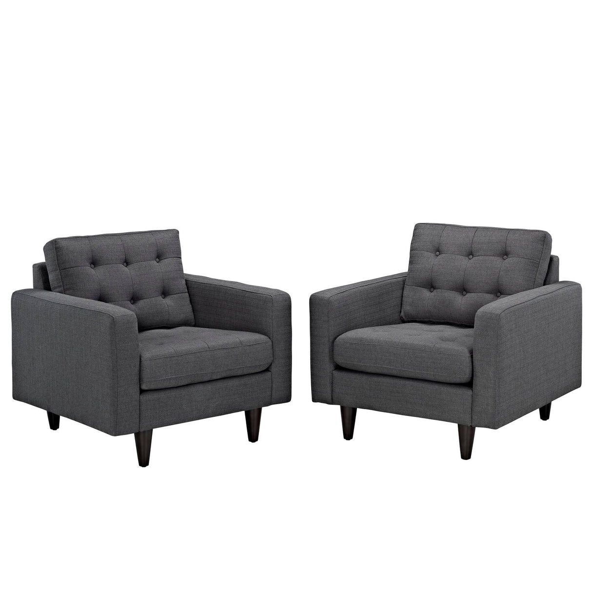 36 Inch Upholstered Fabric Button Tufted Armchair Set of 2