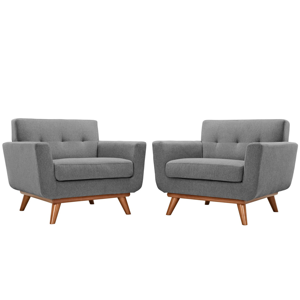33 Inch Upholstered Fabric Button Tufted Armchair Set of 2