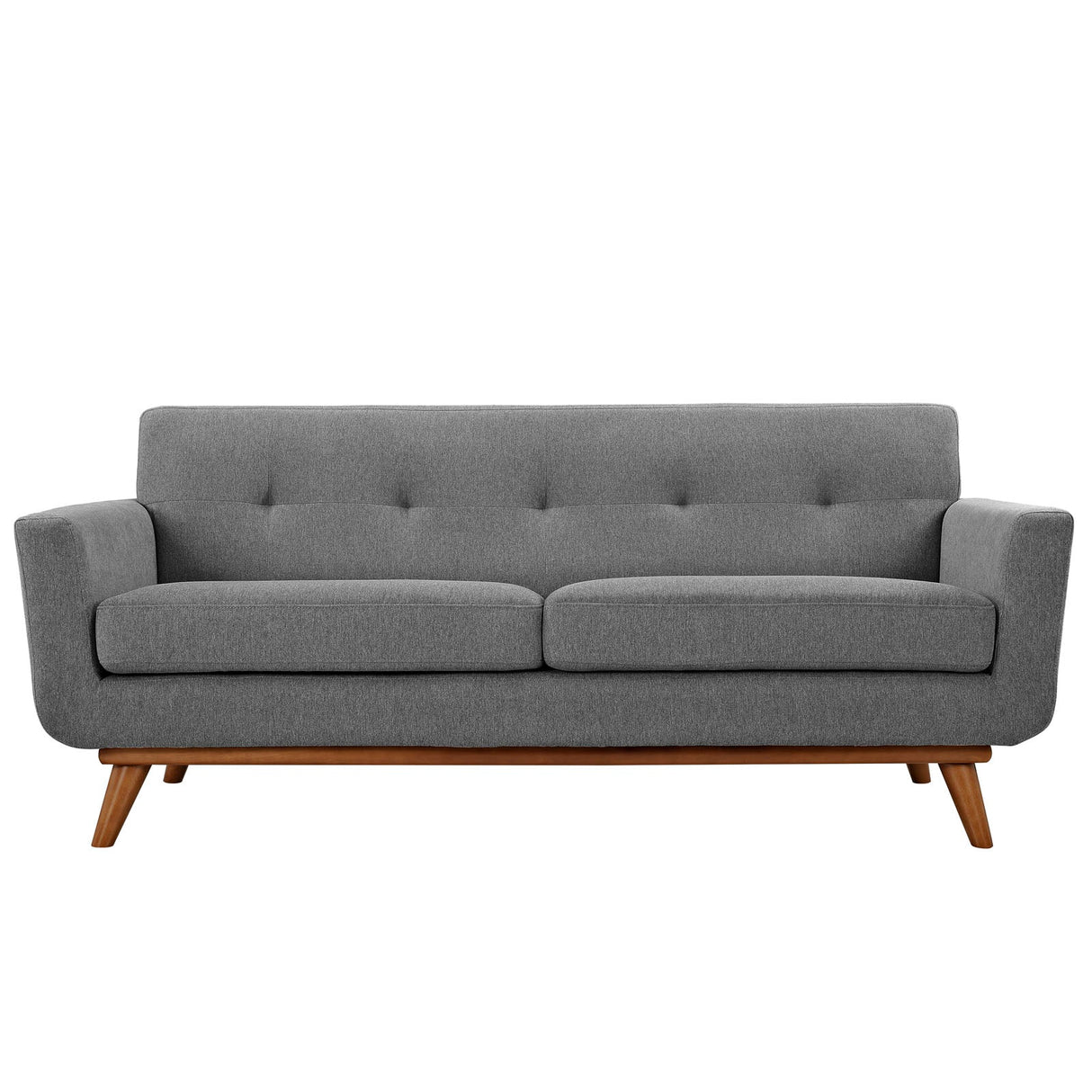 2 Piece 124" Gently Sloping Curved Upholstered Fabric Loveseat and Sofa Set