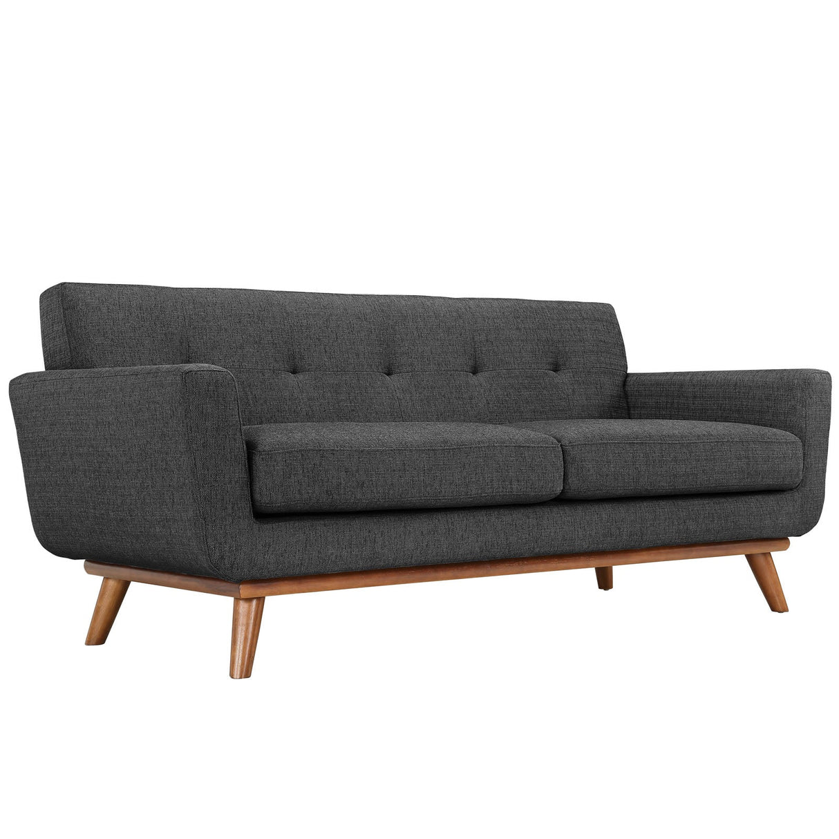 3 Piece 124" Gently Sloping Curved Upholstered Fabric Sofa Loveseat and Armchair Set