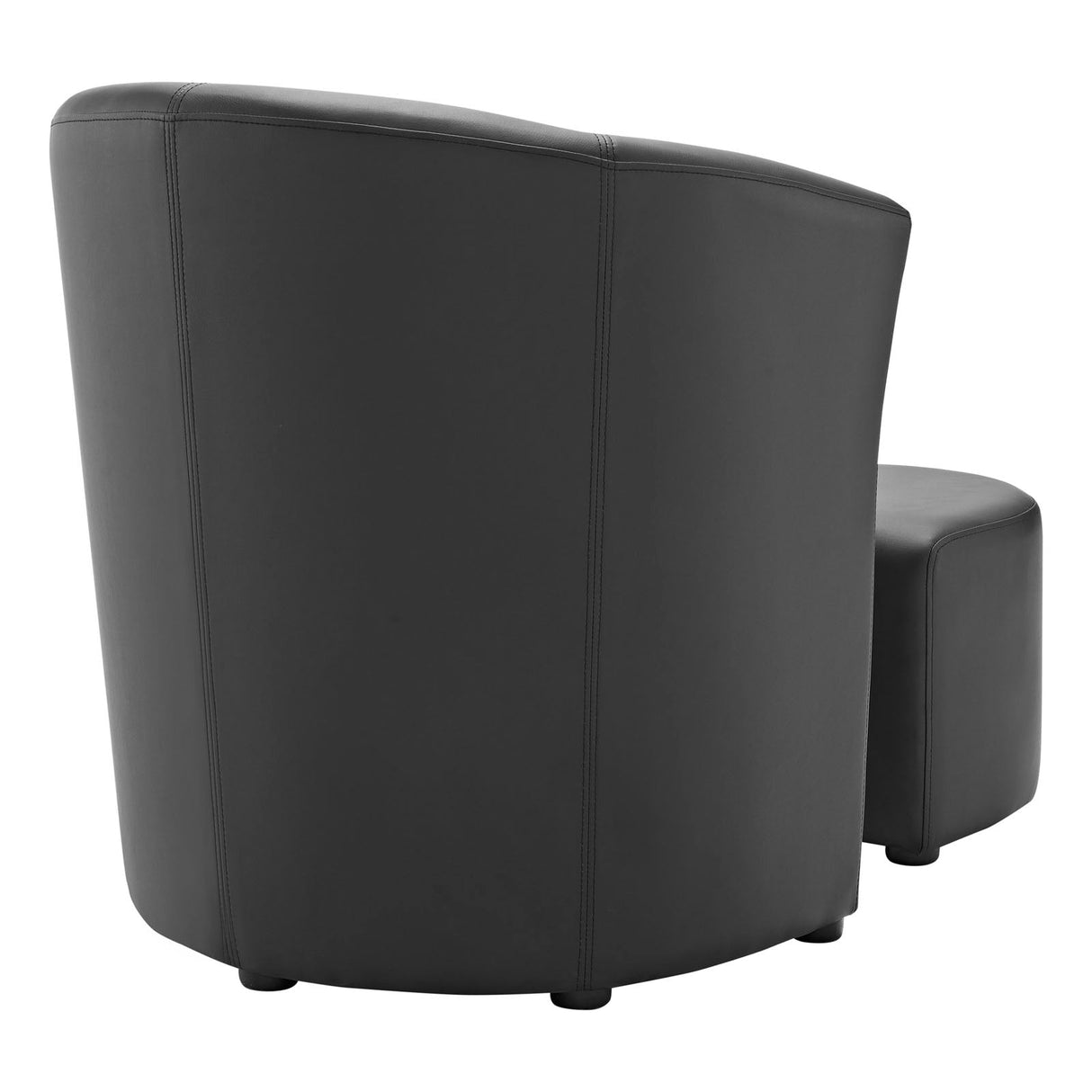 22 Inch Faux Leather Armchair and Ottoman