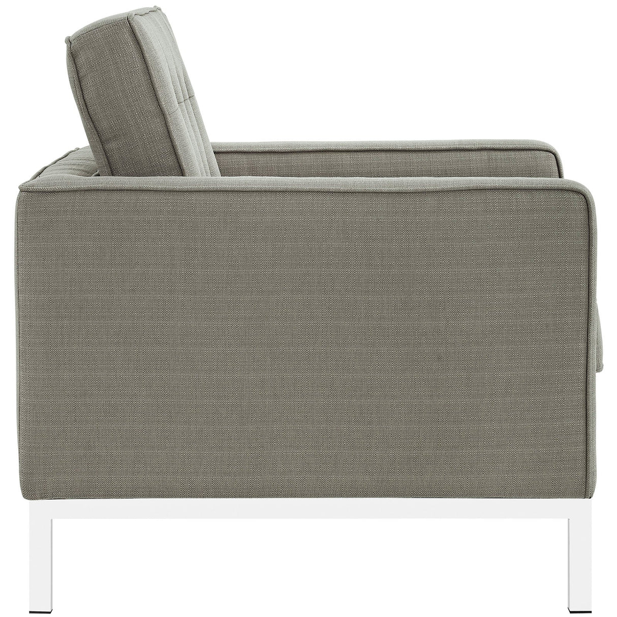 31 Inch Tufted Upholstered Fabric Armchair with Stainless Steel Frame