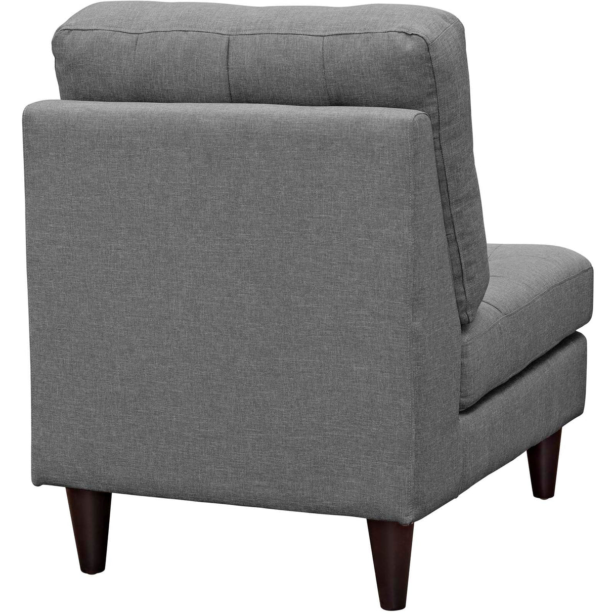 26 Inch Empress Mid-Century Modern Upholstered Fabric Armless Lounge Chair with Deep Button Tufting