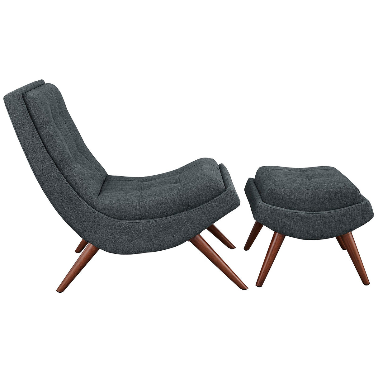 26 Inch Polyester Fabric Lounge Chair and Ottoman