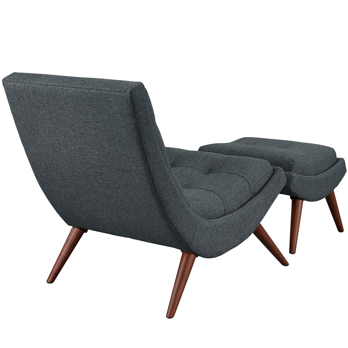 26 Inch Polyester Fabric Lounge Chair and Ottoman