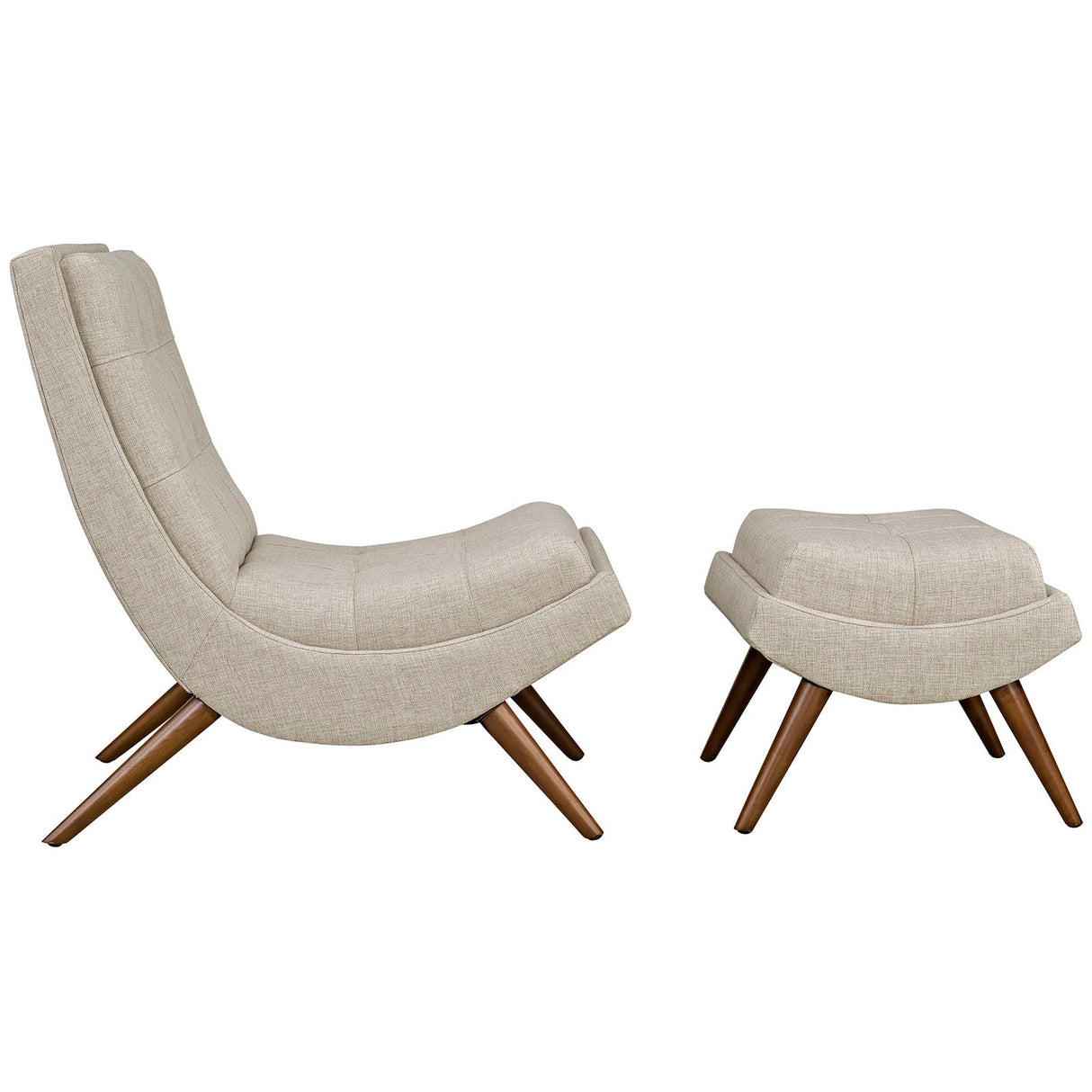 26 Inch Polyester Fabric Lounge Chair and Ottoman