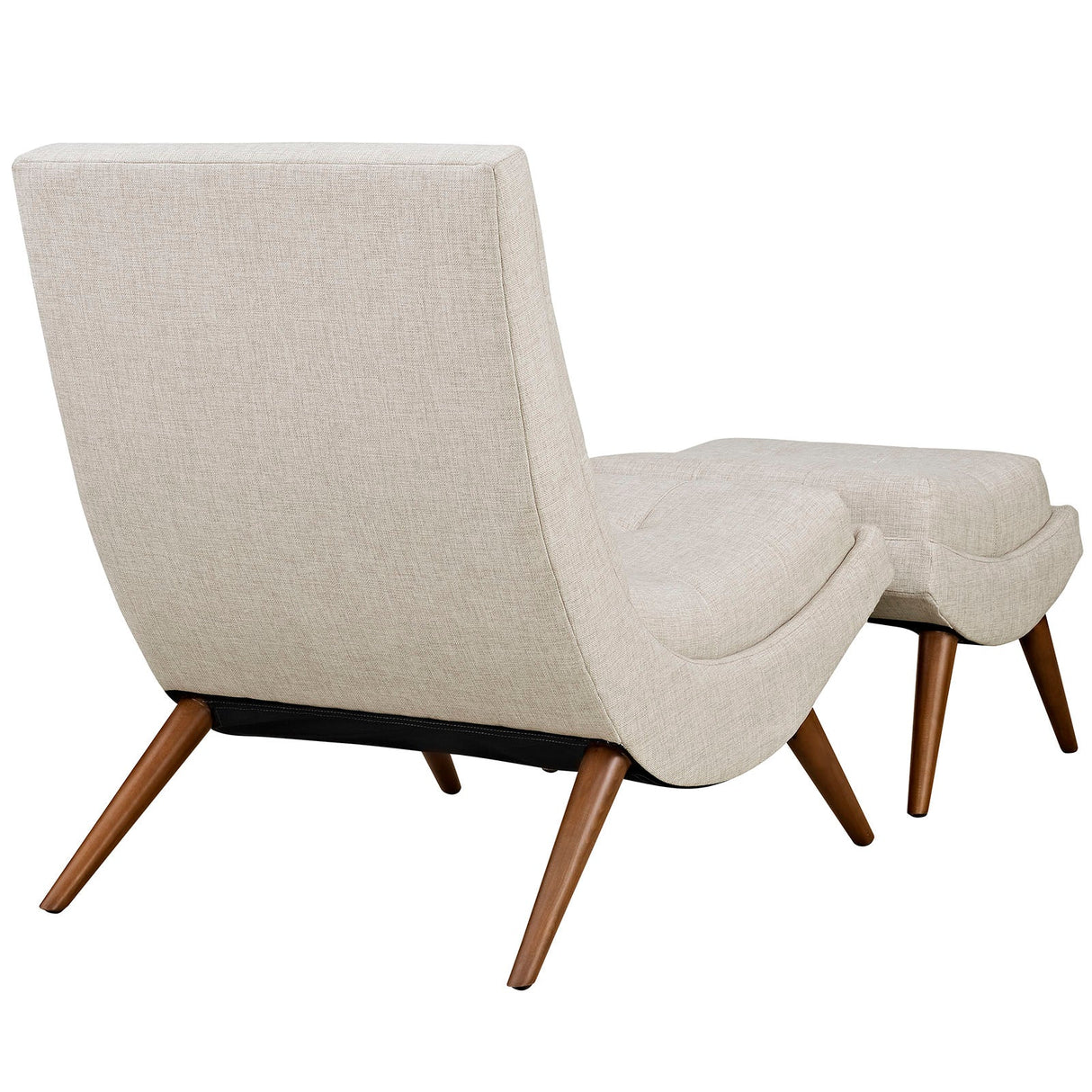26 Inch Polyester Fabric Lounge Chair and Ottoman