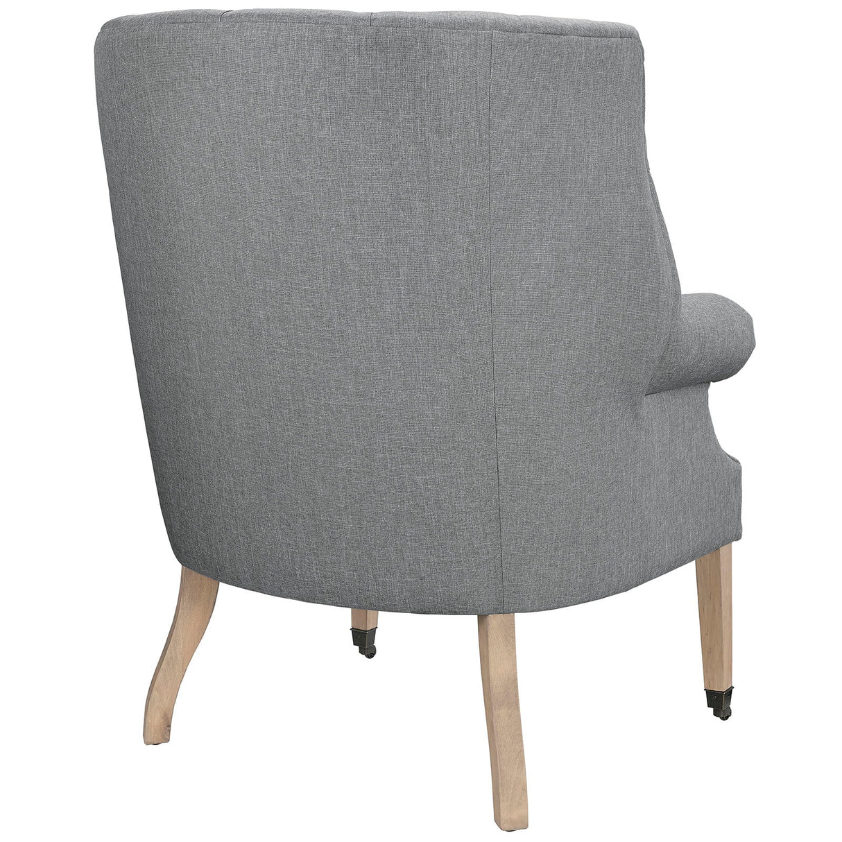 35 Inch Upholstered Fabric Lounge Chair with Front-Leg Casters