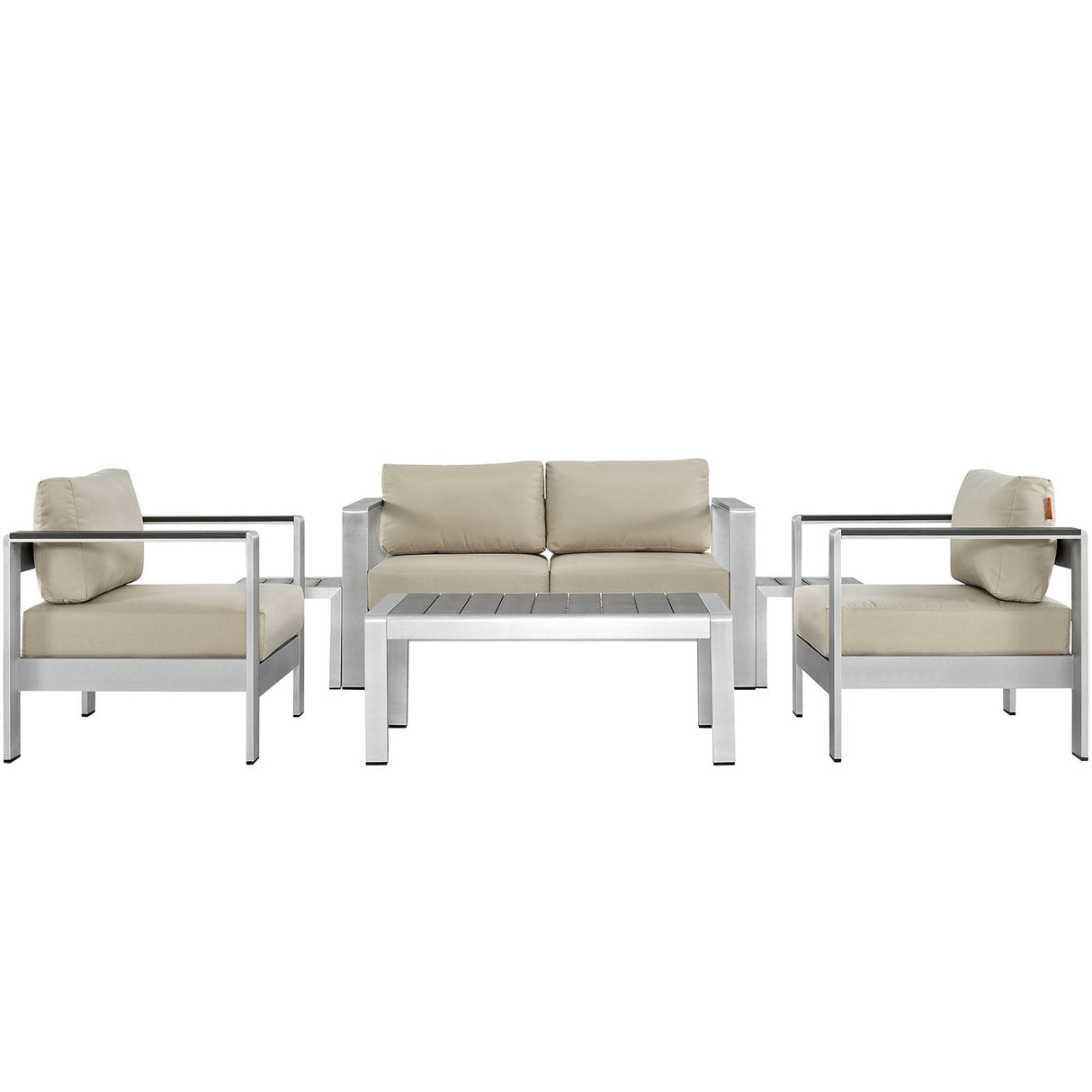 6-Piece Aluminum Outdoor Sectional Sofa Set for Patio, Garden and Poolside Seating