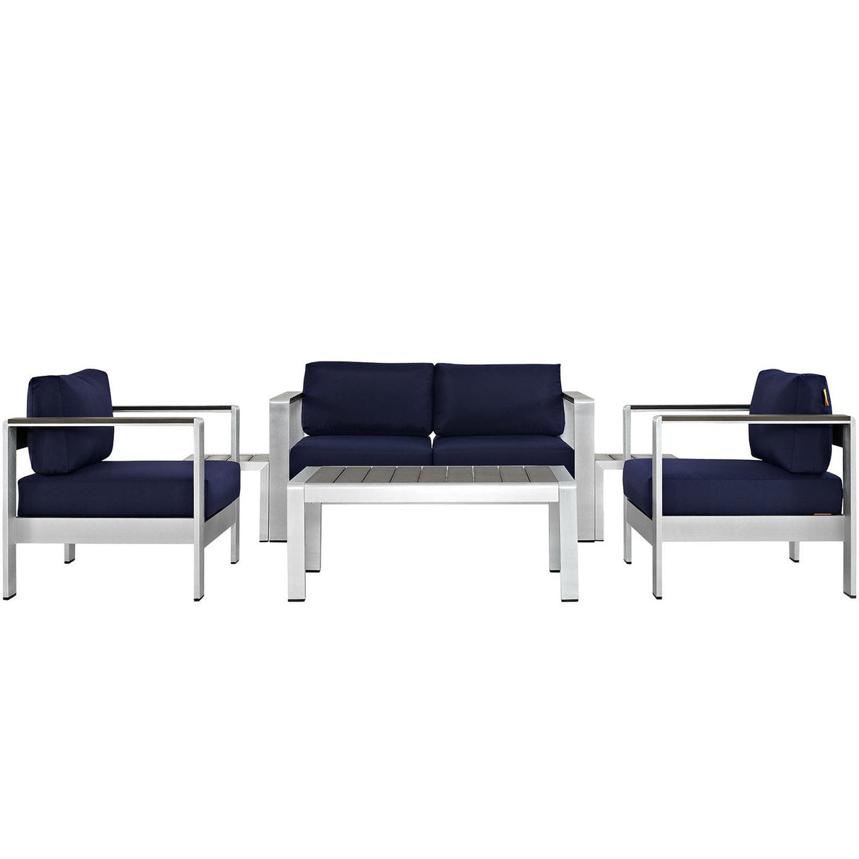 6-Piece Aluminum Outdoor Sectional Sofa Set for Patio, Garden and Poolside Seating