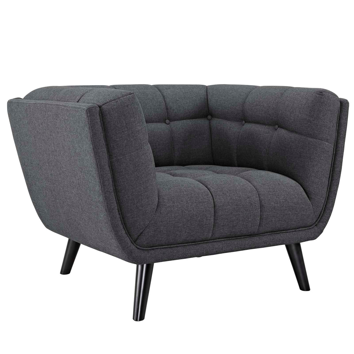 3 Piece 173" Broad Profile Upholstered Fabric Sofa and Armchair Set in Gray