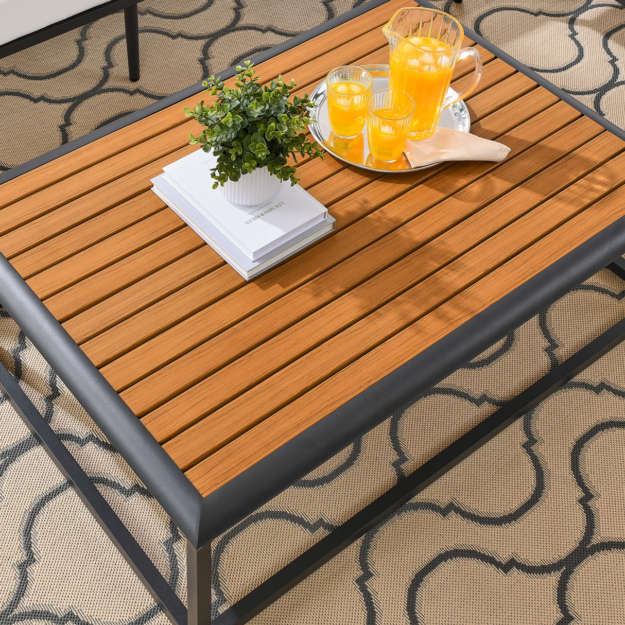 Outdoor Patio Aluminum Coffee Table for Garden, Deck and Backyard Seating Areas