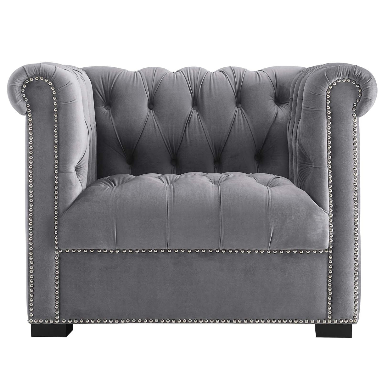 40 Inch Performance Velvet Button Tufted Chesterfield Armchair