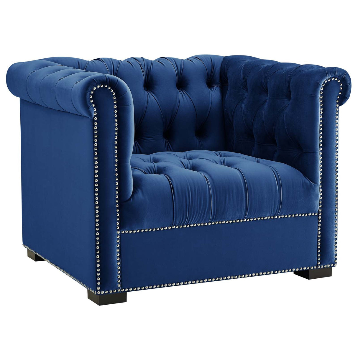 40 Inch Performance Velvet Button Tufted Chesterfield Armchair