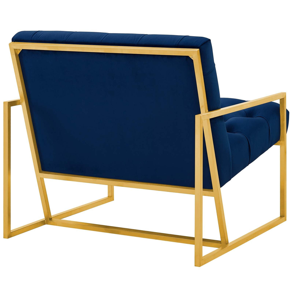 31 Inch Button Tufted Performance Velvet Accent Chair with Gold Frame