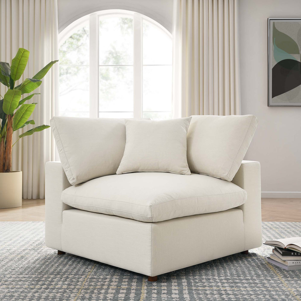 Down Filled Overstuffed Corner Chair – 40 Inch