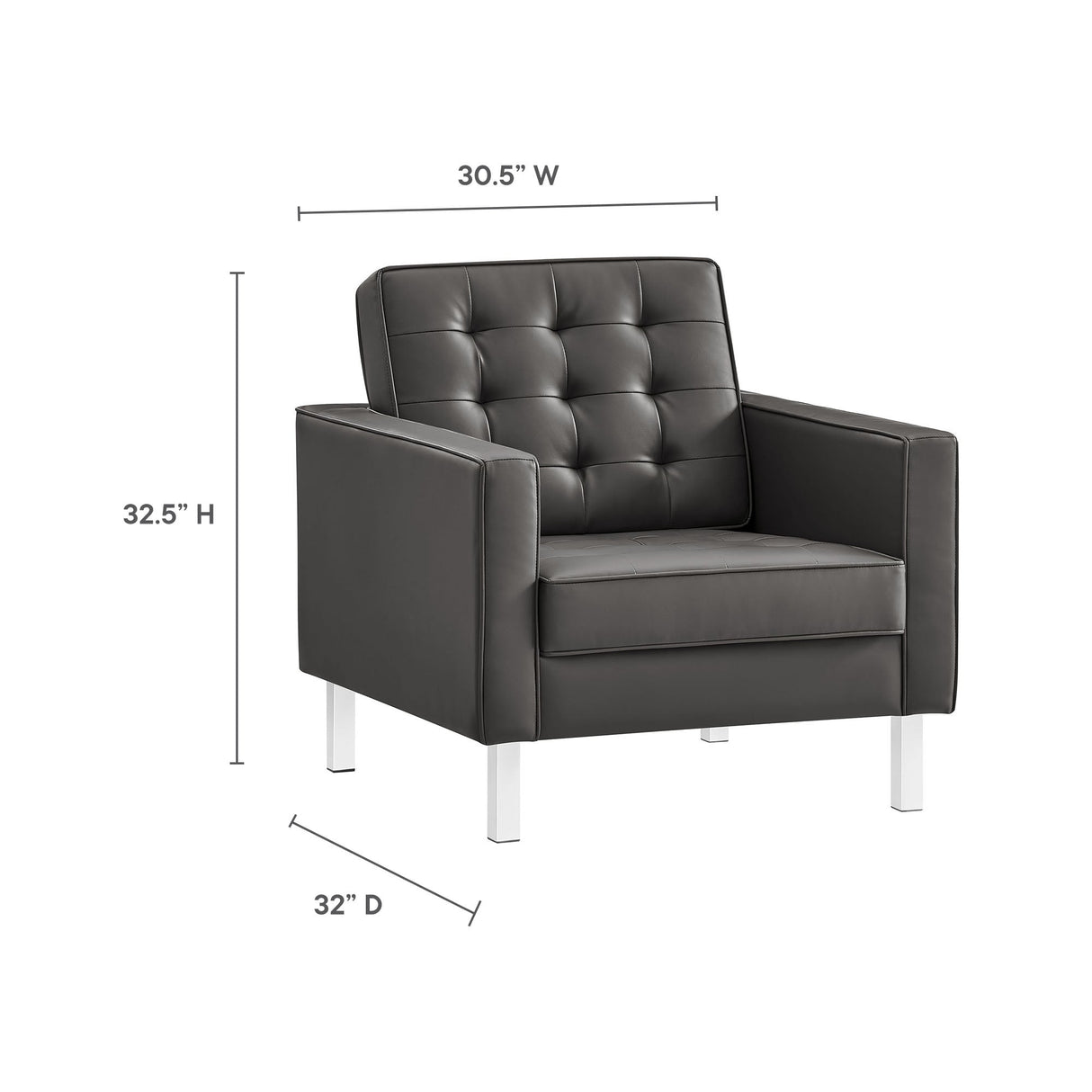 3 Piece 123" Tufted Vegan Leather Furniture Set