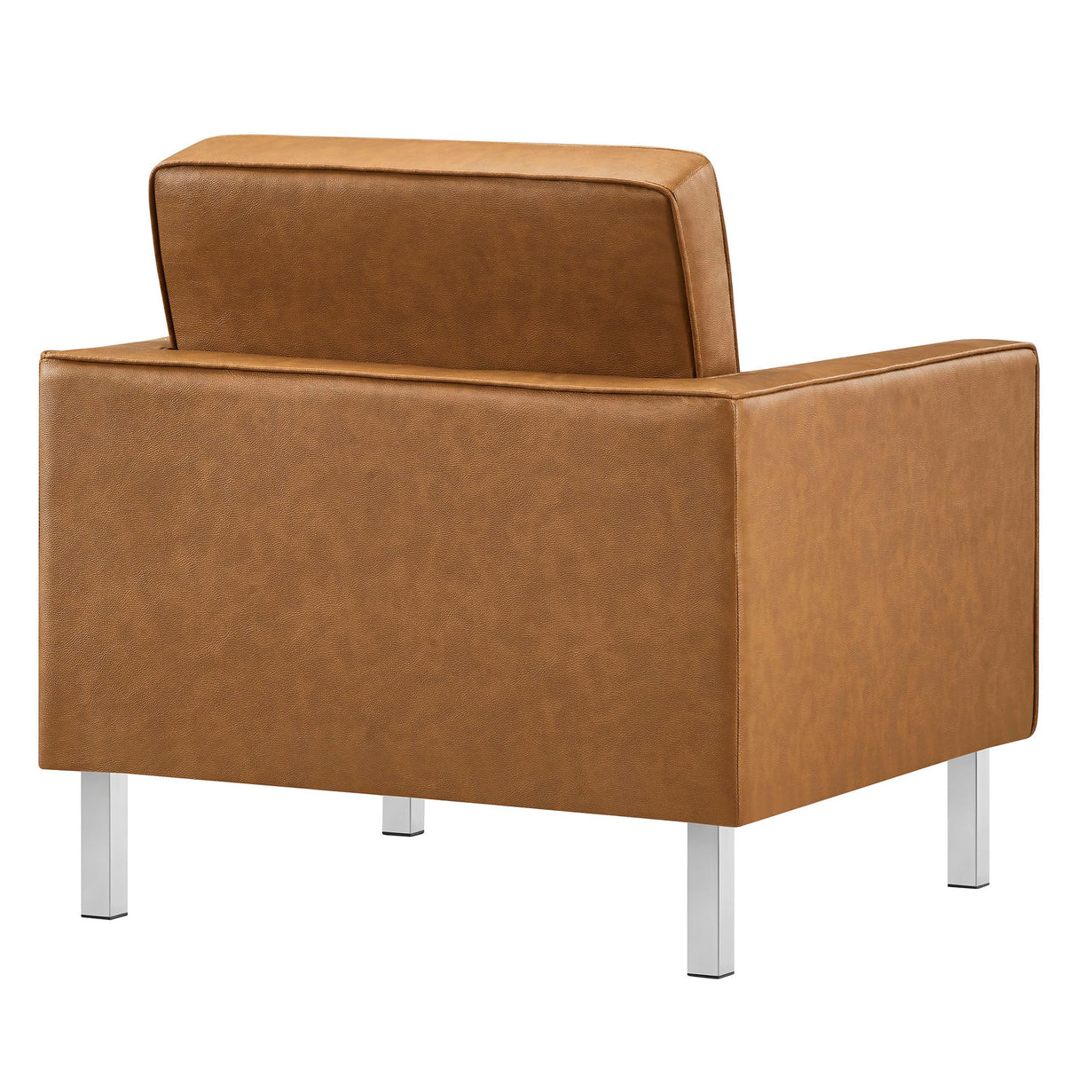 31 Inch Tufted Vegan Leather Sled Base Armchair