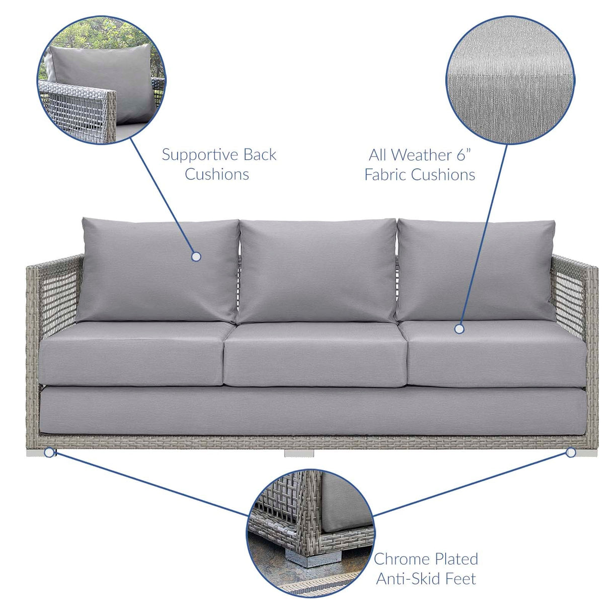 4-Piece Wicker Rattan Outdoor Patio Set for Garden, Deck and Balcony Seating