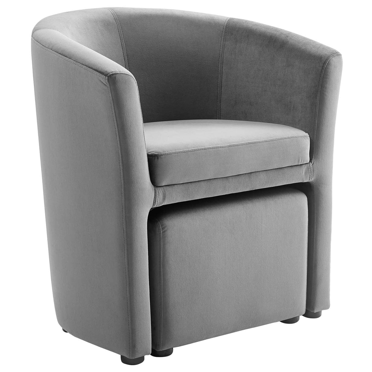 22 Inch Performance Velvet Armchair and Ottoman Set