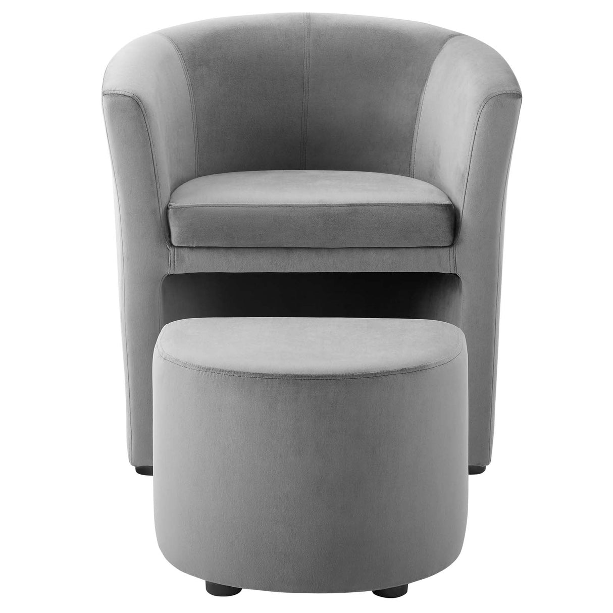 22 Inch Performance Velvet Armchair and Ottoman Set