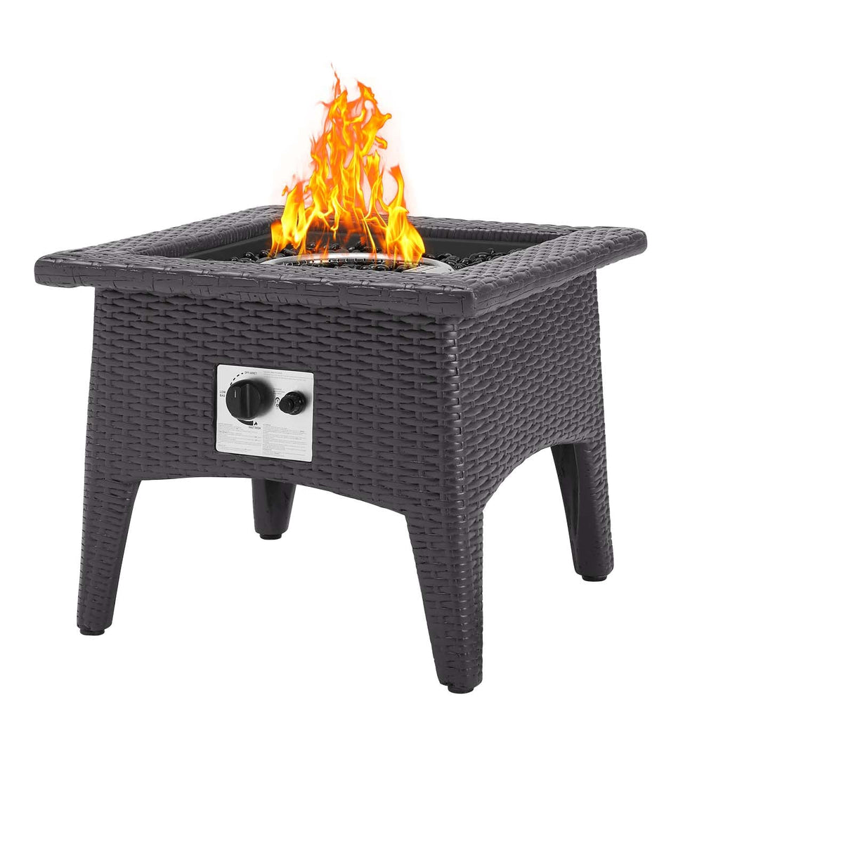 3-Piece Wicker Outdoor Patio Set with Fire Pit for Patio, Deck & Backyard Seating Group