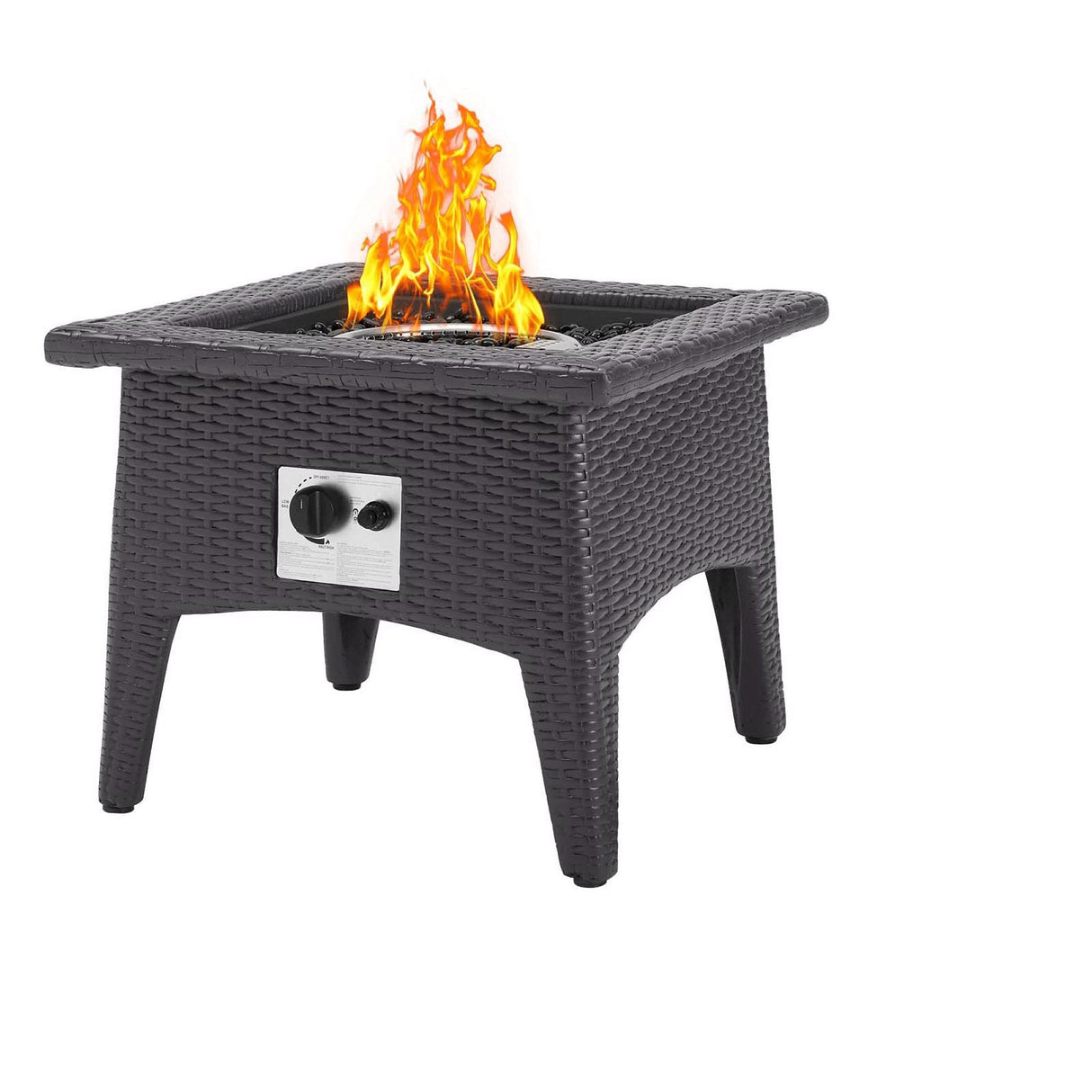3-Piece Wicker Outdoor Patio Set with Fire Pit for Patio, Deck & Backyard Seating Group