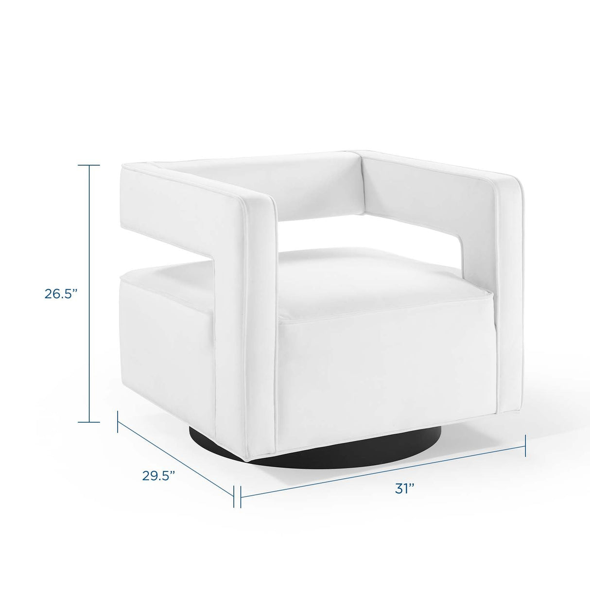 30 Inch Performance Velvet Swivel Armchair