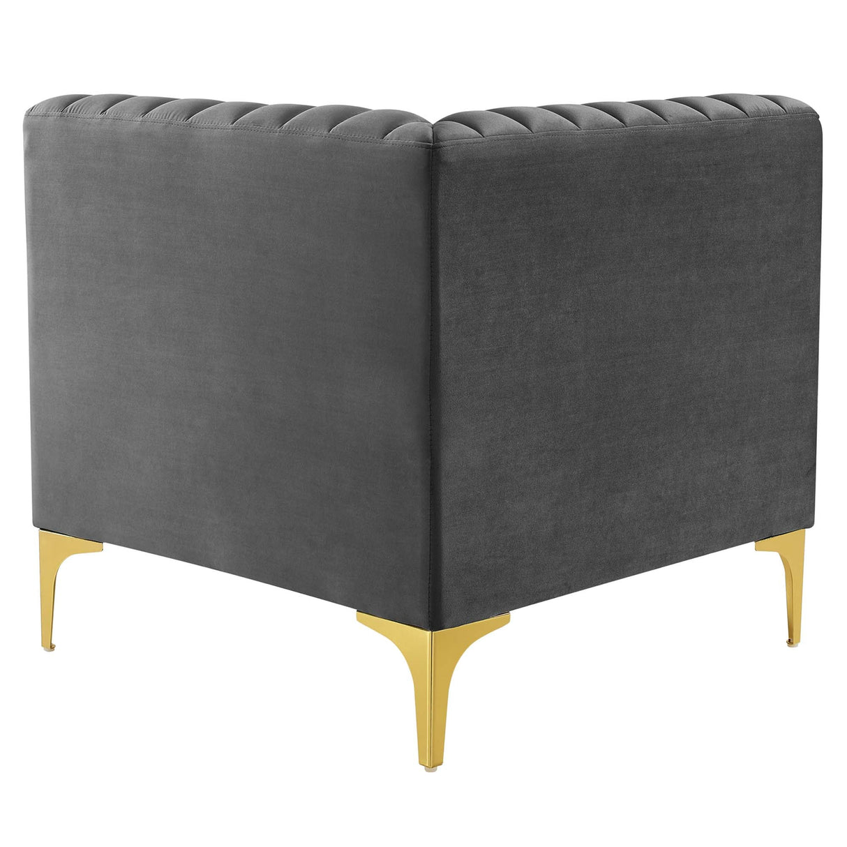 Channel Tufted Performance Velvet Sectional Sofa Corner Chair 32 Inch