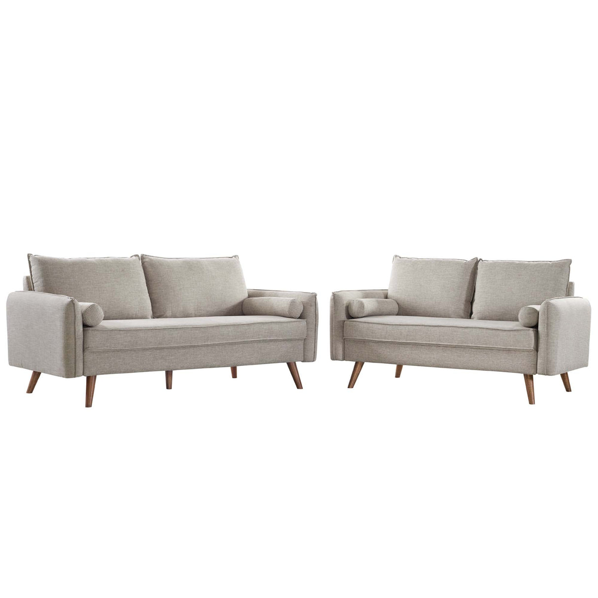 2 Piece 105" Upholstered Fabric Sofa and Loveseat Set