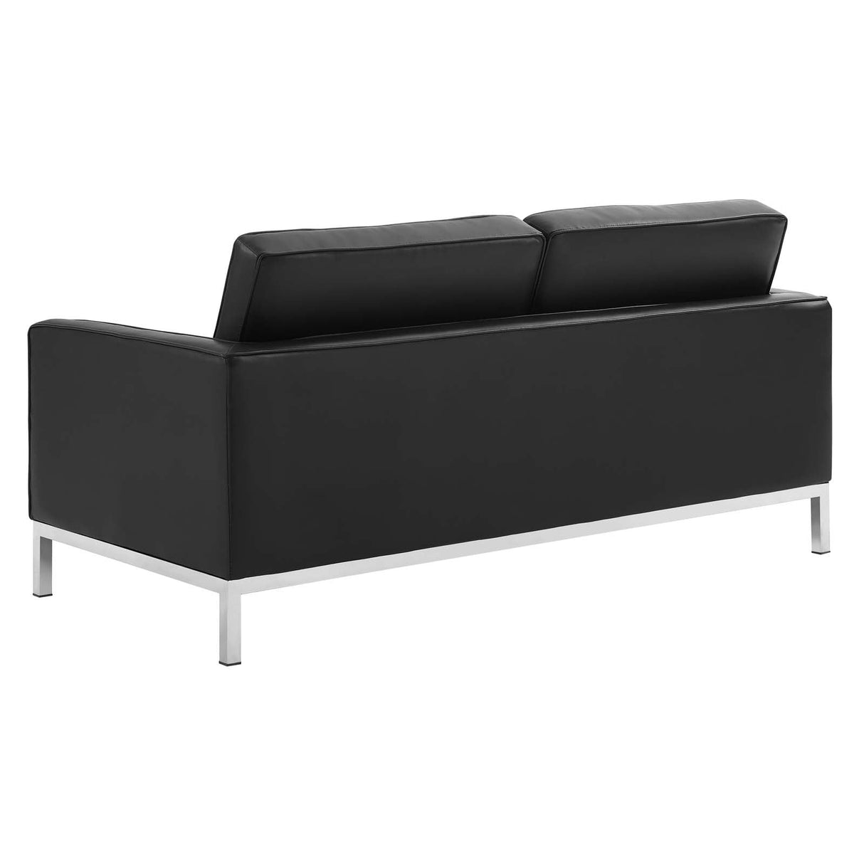 3 Piece 95" Tufted Upholstered Faux Leather Set